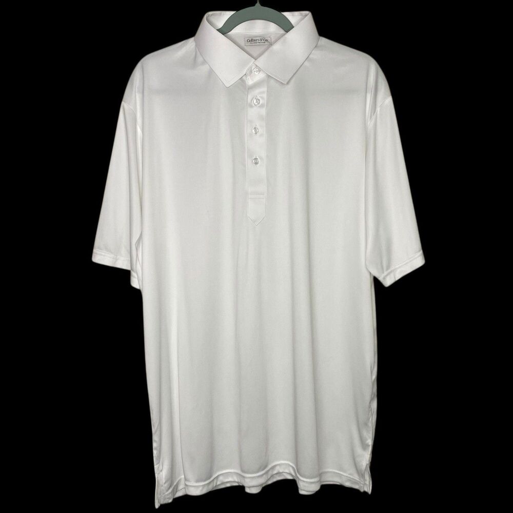 Collars & Co Polo Shirt Mens XL Relaxed White Office Work Career Semi-Spread